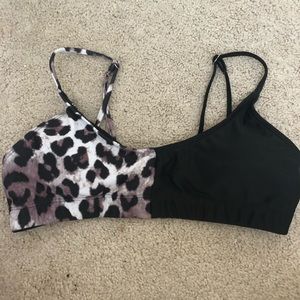 Black and cheetah half and half bathing suit